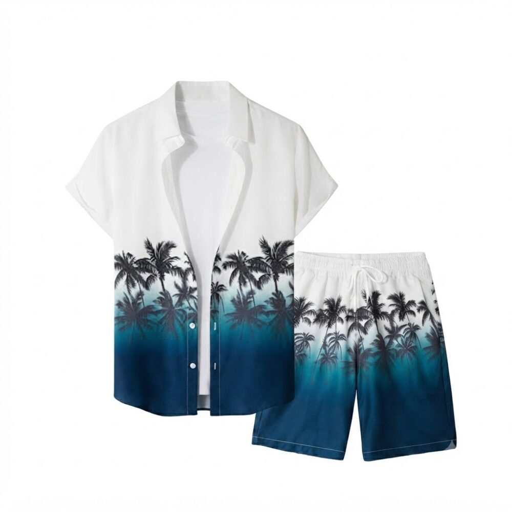 High Quality Beach Printed Shirt & Shorts Set